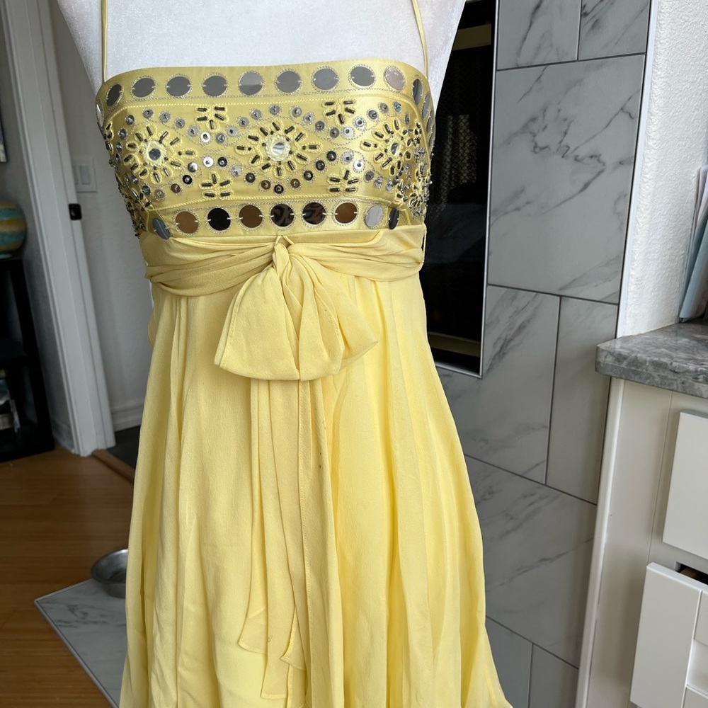 Yellow mini dress